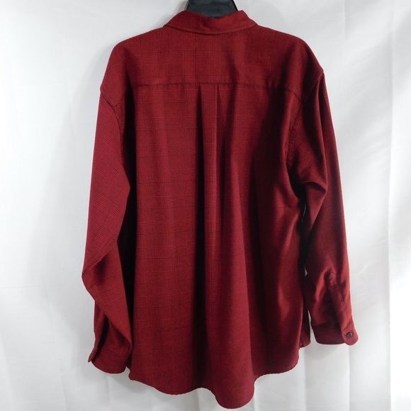 L.L. Bean Gingham Red Black Button Up - Picture 3 of 3